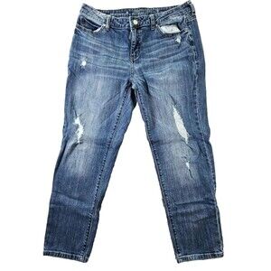Jennifer Lopez Boyfriend Cropped straight Mid Rise Jeans Blue Size 8